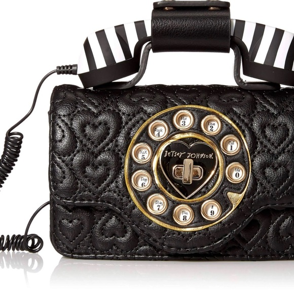 Rare! Betsey Johnson Pocket Dial Phone Belt Bag - Black - - Picture 3 of 10